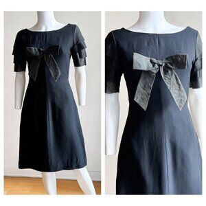 Vintage Little Black Dress w Bow Mini S